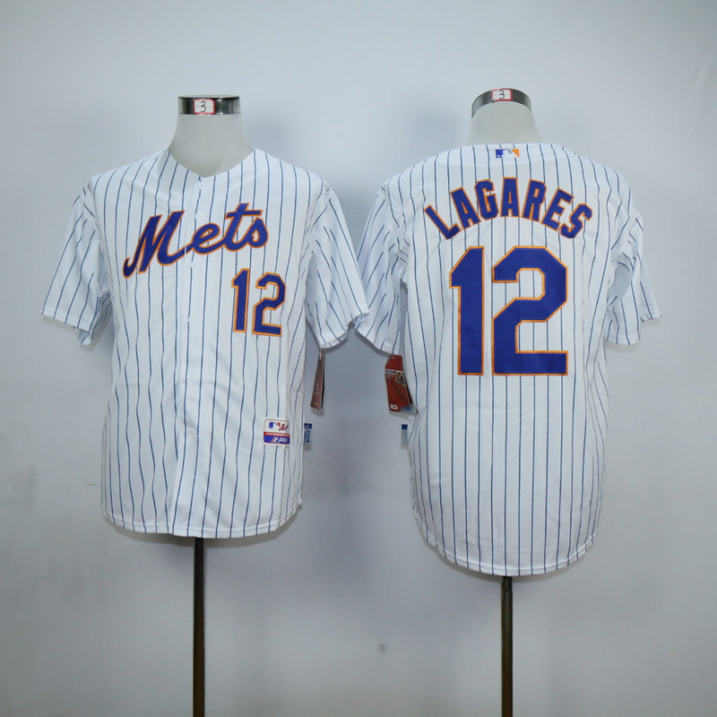 Men New York Mets #12 Lagares White MLB Jerseys->new york mets->MLB Jersey